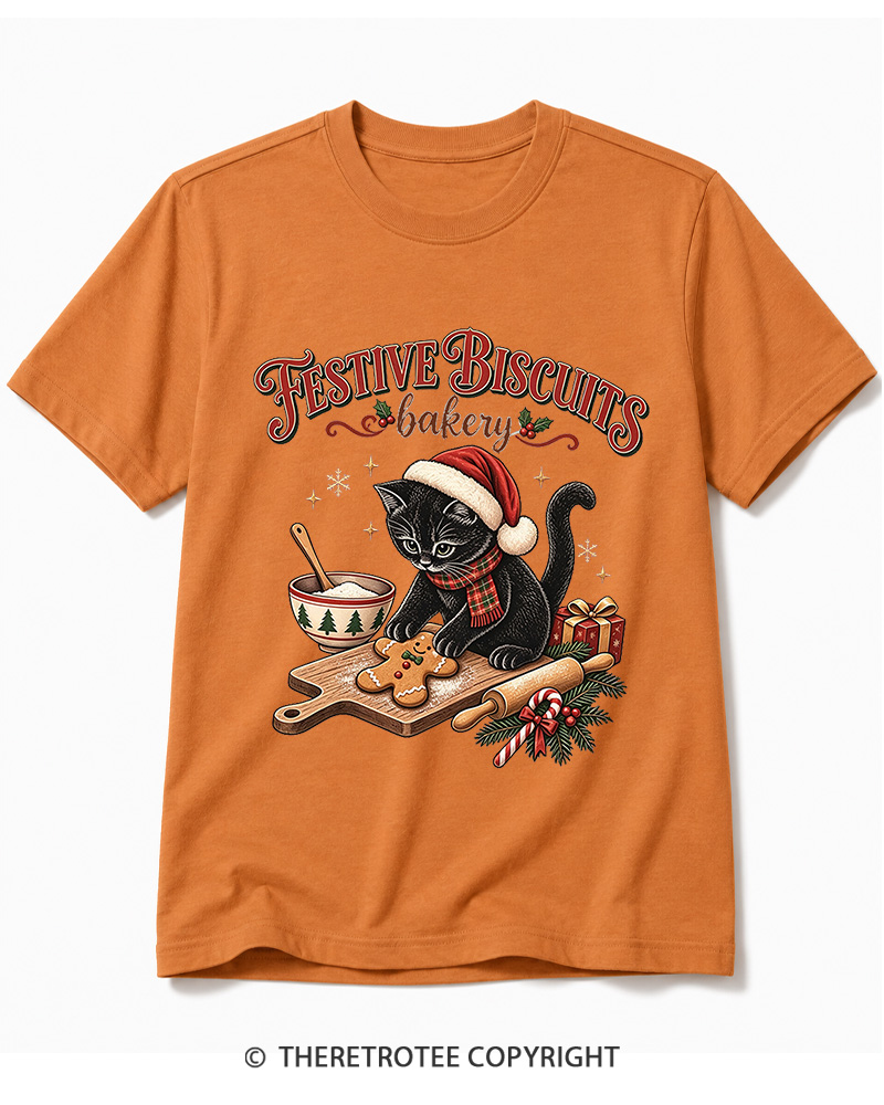 TheRetroTee Festive Biscuits bakery 1950s Cotton T-Shirt