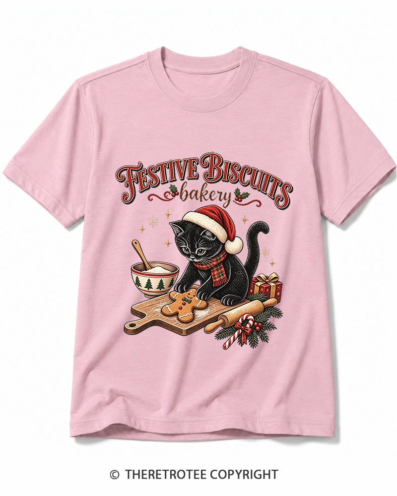 TheRetroTee Festive Biscuits bakery 1950s Cotton T-Shirt