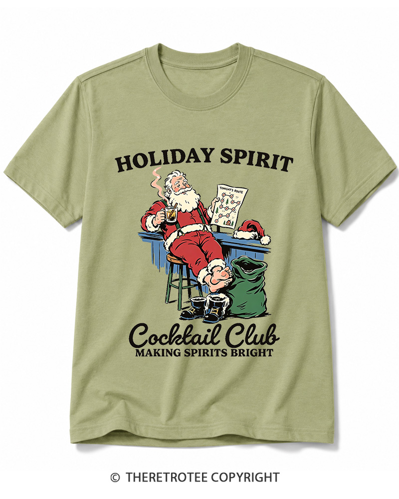 TheRetroTee Holiday Spirit Cocktail Club Making Spirits Bright 1950s Cotton T-Shirt