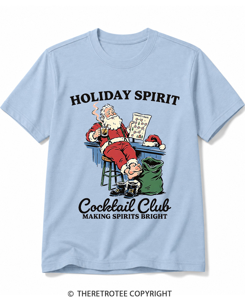 TheRetroTee Holiday Spirit Cocktail Club Making Spirits Bright 1950s Cotton T-Shirt