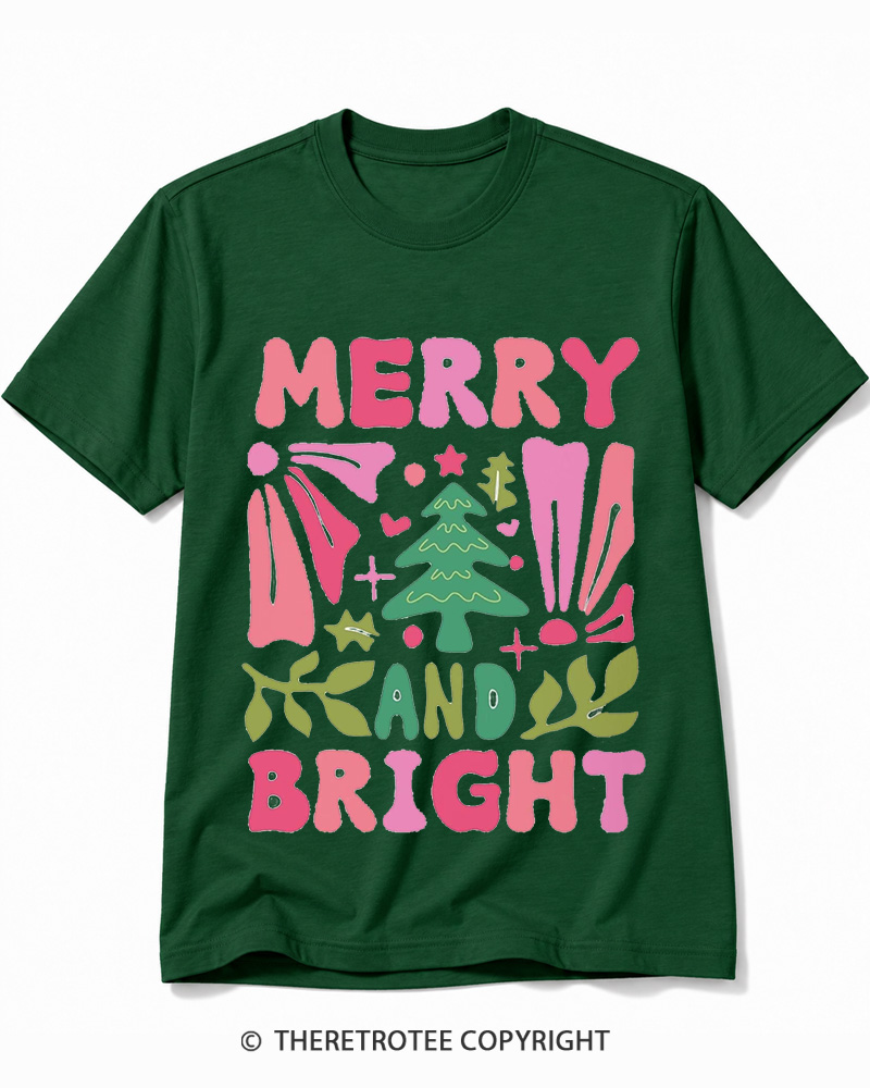 TheRetroTee Boho Merry and Bright 1970s Cotton T-Shirt