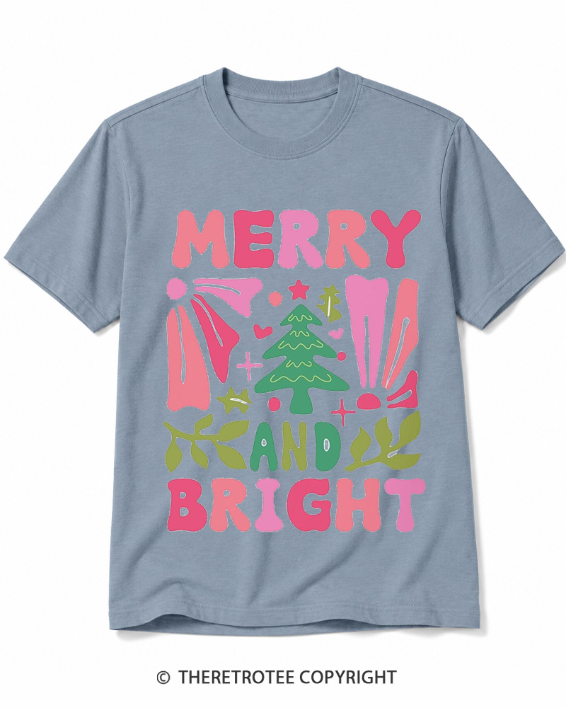 TheRetroTee Boho Merry and Bright 1970s Cotton T-Shirt