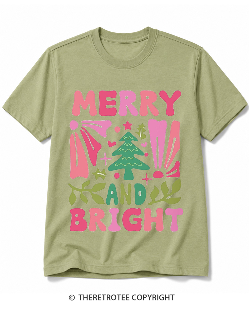 TheRetroTee Boho Merry and Bright 1970s Cotton T-Shirt