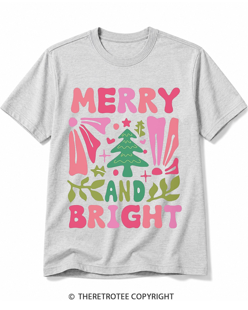 TheRetroTee Boho Merry and Bright 1970s Cotton T-Shirt