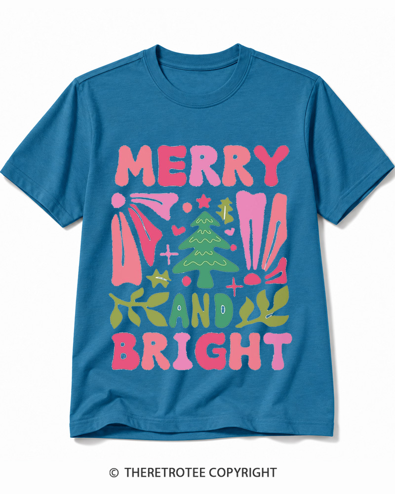 TheRetroTee Boho Merry and Bright 1970s Cotton T-Shirt