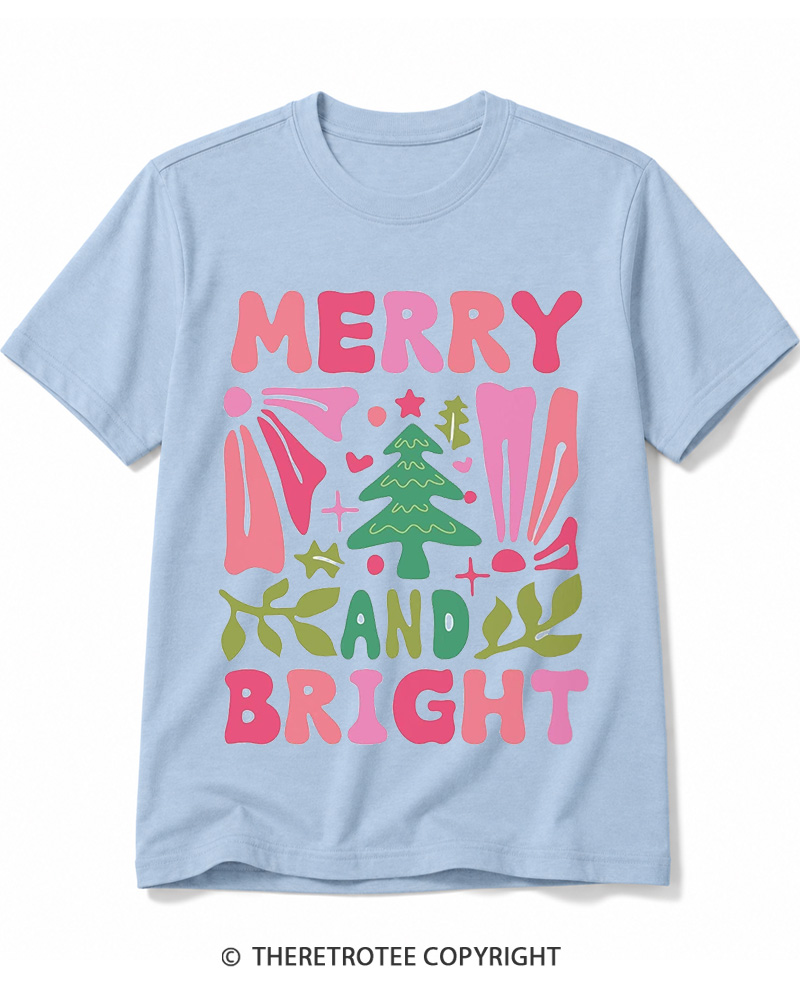 TheRetroTee Boho Merry and Bright 1970s Cotton T-Shirt