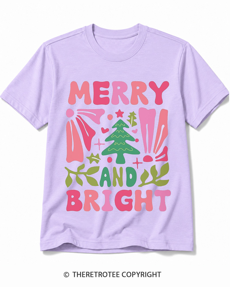 TheRetroTee Boho Merry and Bright 1970s Cotton T-Shirt