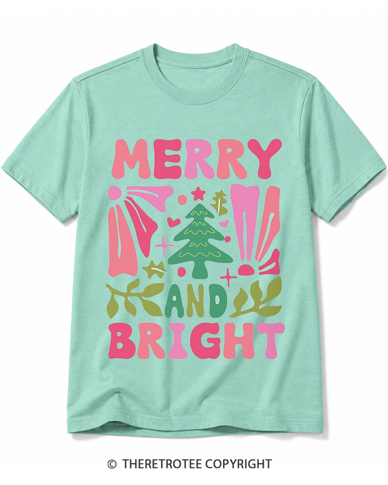 TheRetroTee Boho Merry and Bright 1970s Cotton T-Shirt