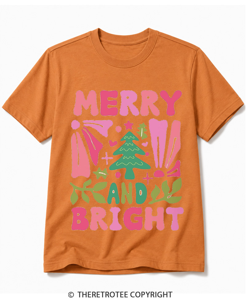 TheRetroTee Boho Merry and Bright 1970s Cotton T-Shirt