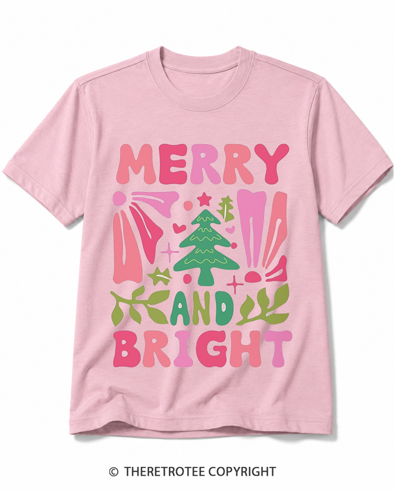 TheRetroTee Boho Merry and Bright 1970s Cotton T-Shirt