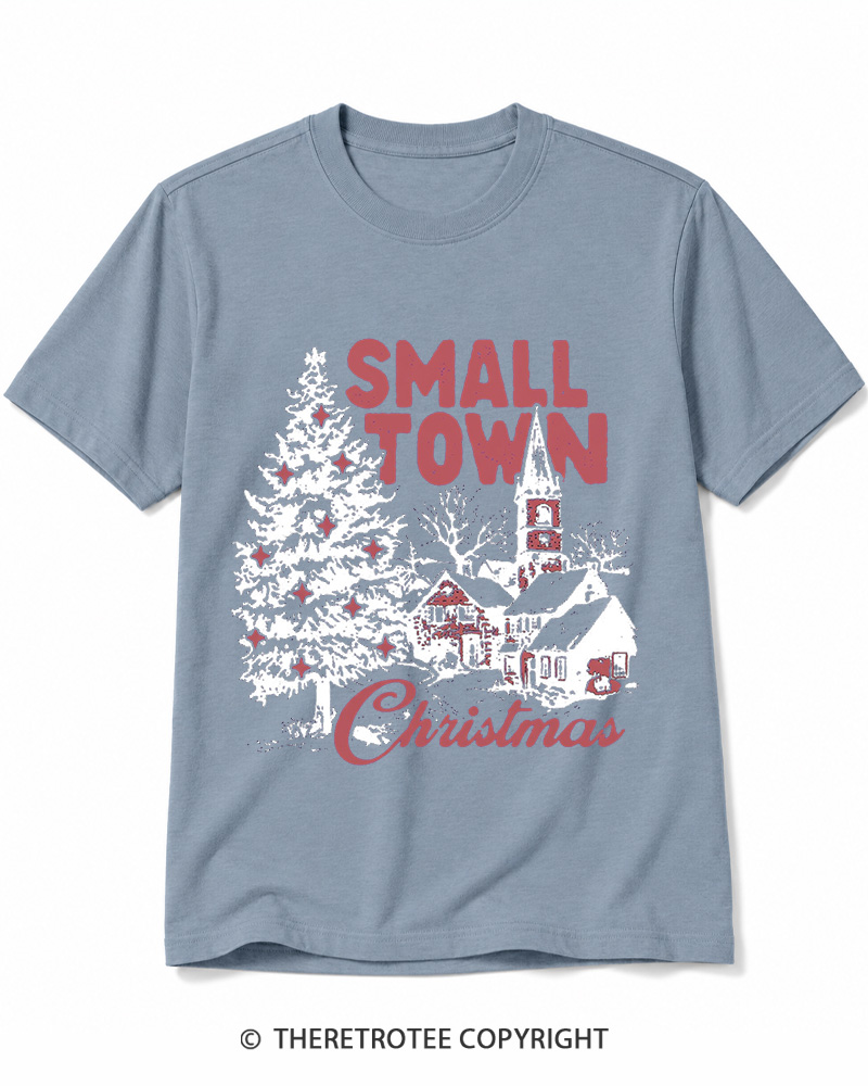 TheRetroTee Small Town Christmas 1950s Cotton T-Shirt