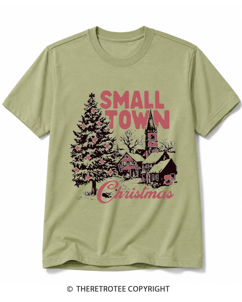 TheRetroTee Small Town Christmas 1950s Cotton T-Shirt