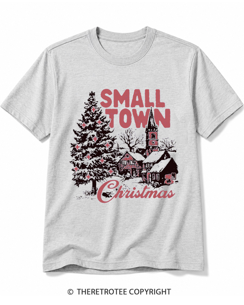 TheRetroTee Small Town Christmas 1950s Cotton T-Shirt