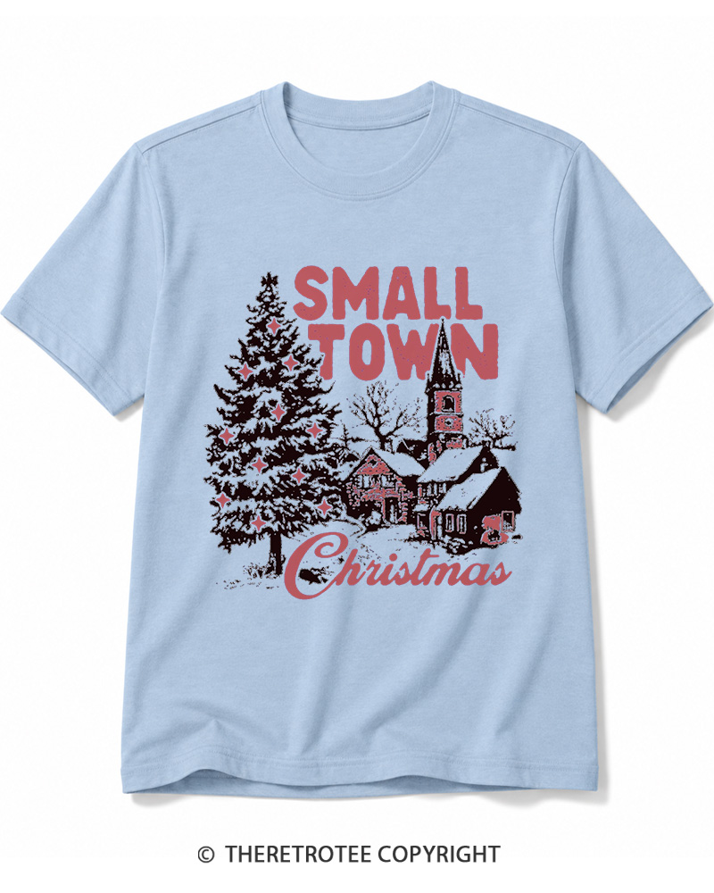 TheRetroTee Small Town Christmas 1950s Cotton T-Shirt