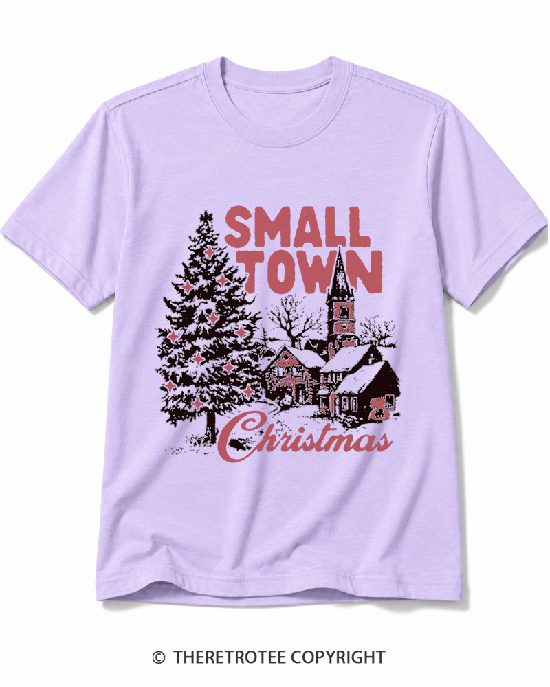 TheRetroTee Small Town Christmas 1950s Cotton T-Shirt
