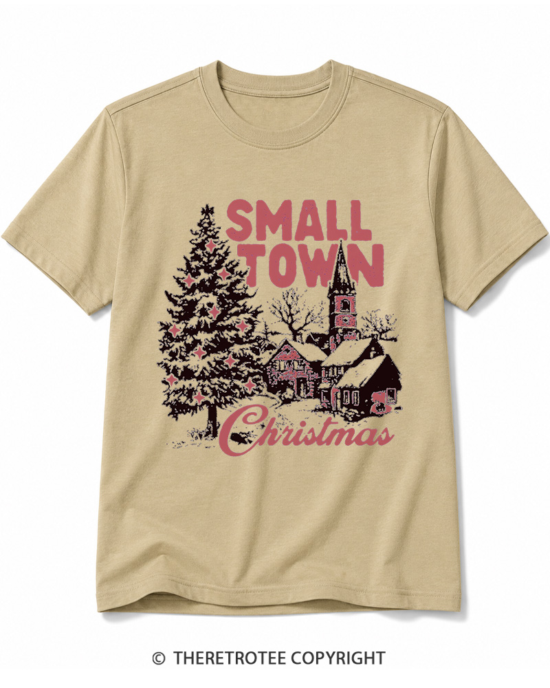 TheRetroTee Small Town Christmas 1950s Cotton T-Shirt