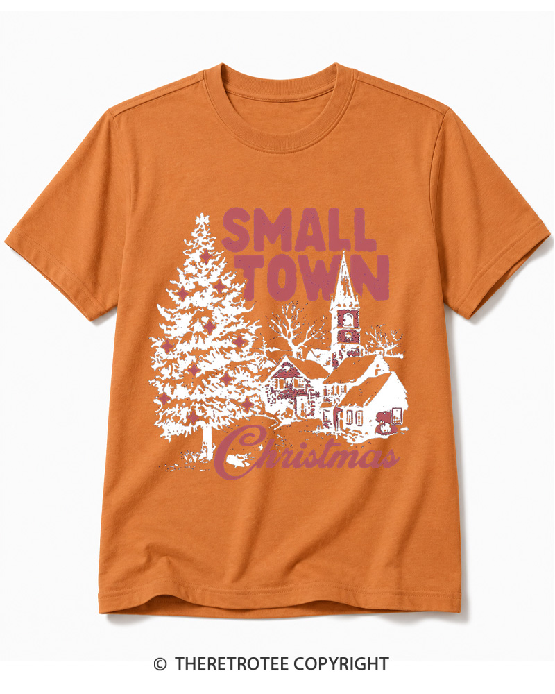 TheRetroTee Small Town Christmas 1950s Cotton T-Shirt
