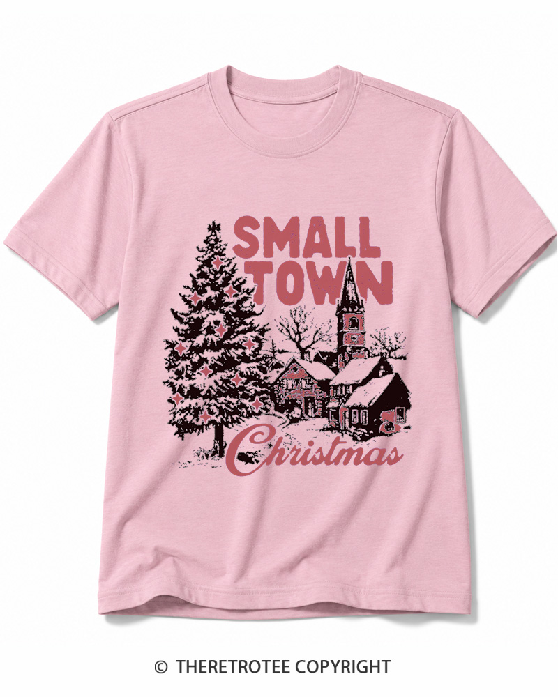 TheRetroTee Small Town Christmas 1950s Cotton T-Shirt