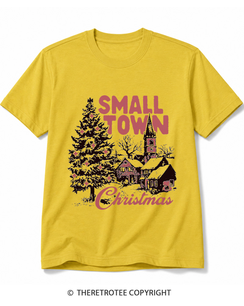 TheRetroTee Small Town Christmas 1950s Cotton T-Shirt