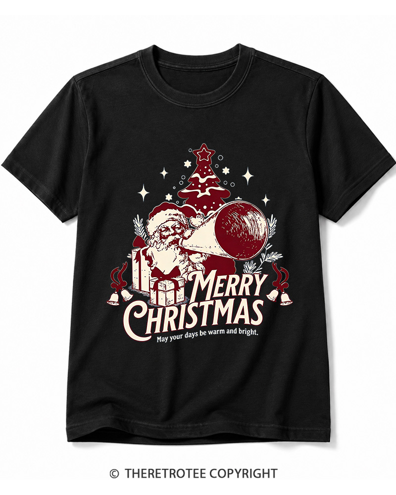 TheRetroTee Merry Christmas May Your Days Be Warm And Bright. 1950s Cotton T-Shirt