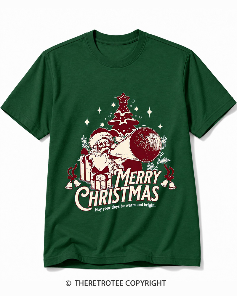 TheRetroTee Merry Christmas May Your Days Be Warm And Bright. 1950s Cotton T-Shirt