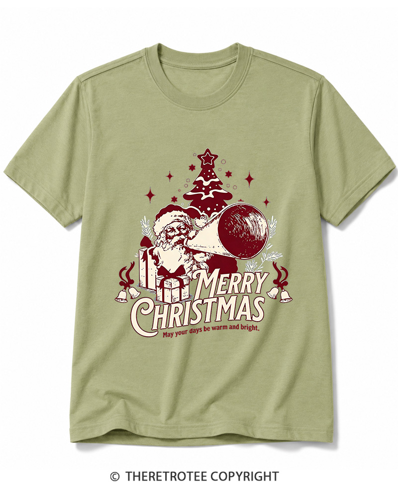 TheRetroTee Merry Christmas May Your Days Be Warm And Bright. 1950s Cotton T-Shirt