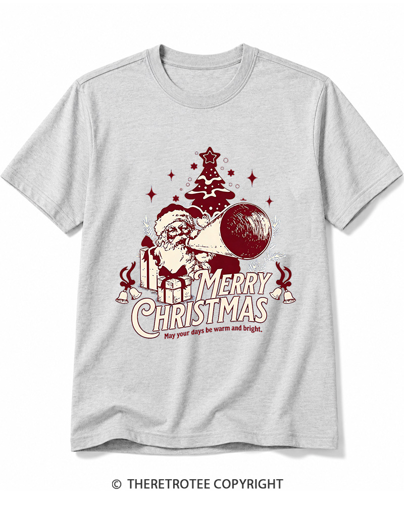 TheRetroTee Merry Christmas May Your Days Be Warm And Bright. 1950s Cotton T-Shirt