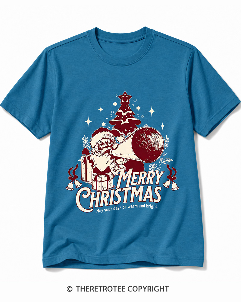 TheRetroTee Merry Christmas May Your Days Be Warm And Bright. 1950s Cotton T-Shirt
