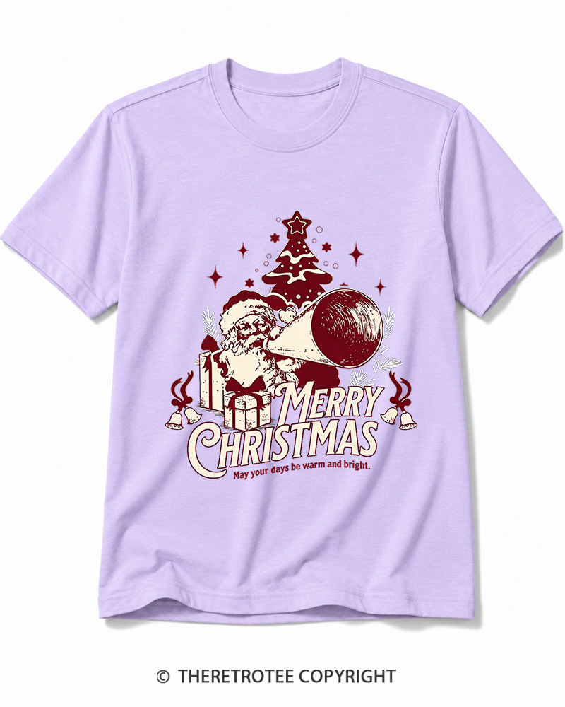 TheRetroTee Merry Christmas May Your Days Be Warm And Bright. 1950s Cotton T-Shirt
