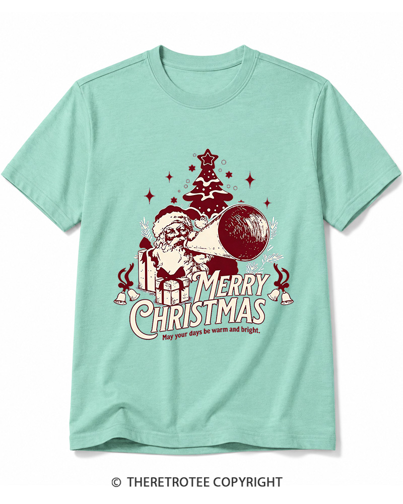 TheRetroTee Merry Christmas May Your Days Be Warm And Bright. 1950s Cotton T-Shirt