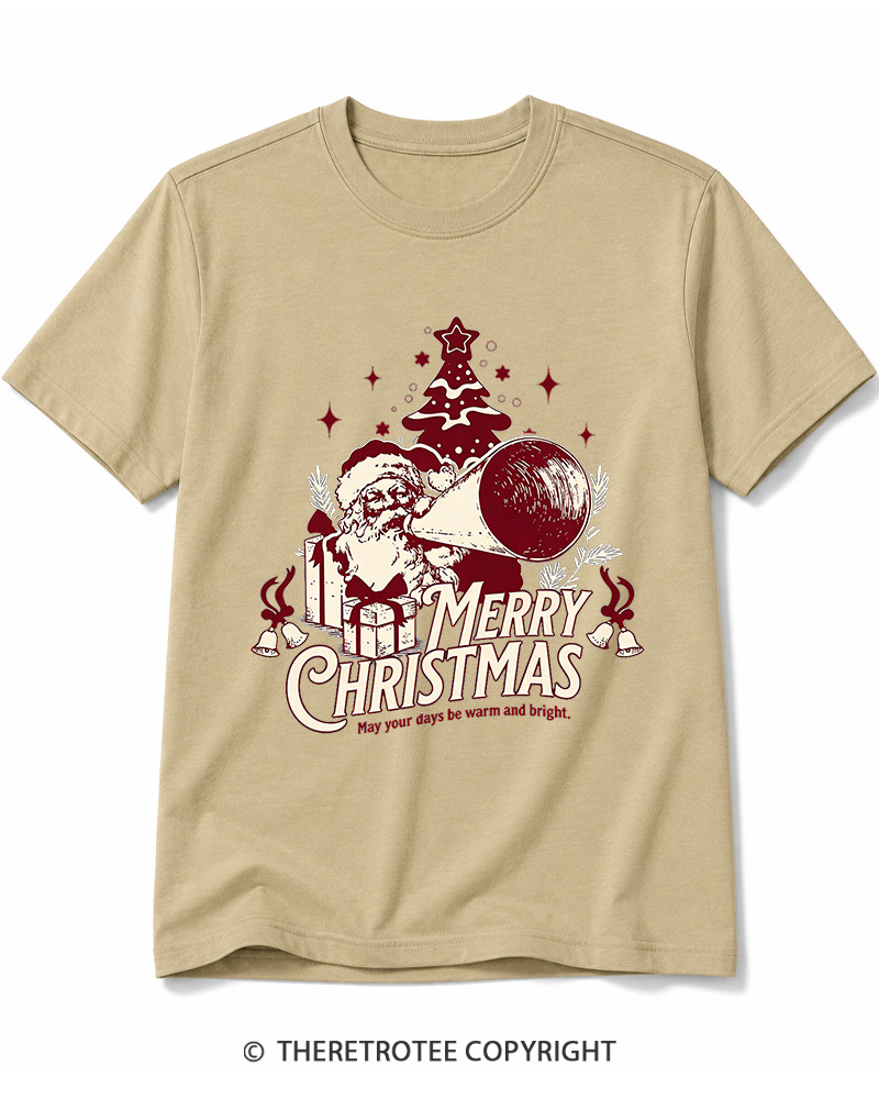 TheRetroTee Merry Christmas May Your Days Be Warm And Bright. 1950s Cotton T-Shirt