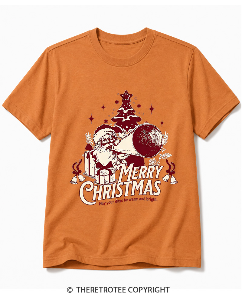 TheRetroTee Merry Christmas May Your Days Be Warm And Bright. 1950s Cotton T-Shirt