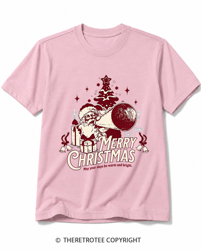TheRetroTee Merry Christmas May Your Days Be Warm And Bright. 1950s Cotton T-Shirt