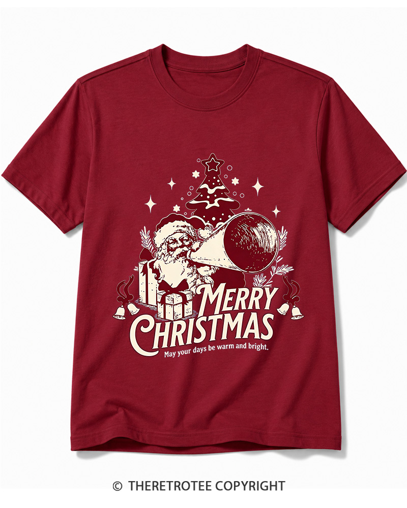 TheRetroTee Merry Christmas May Your Days Be Warm And Bright. 1950s Cotton T-Shirt