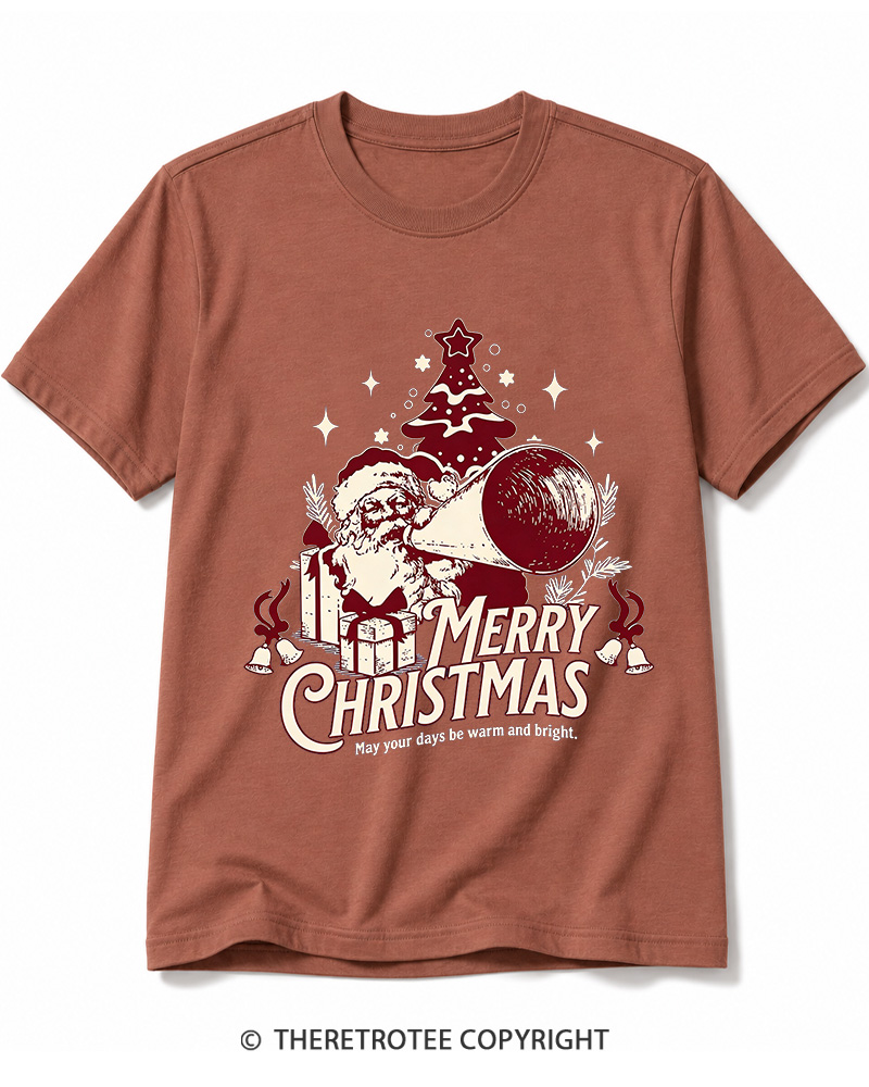 TheRetroTee Merry Christmas May Your Days Be Warm And Bright. 1950s Cotton T-Shirt