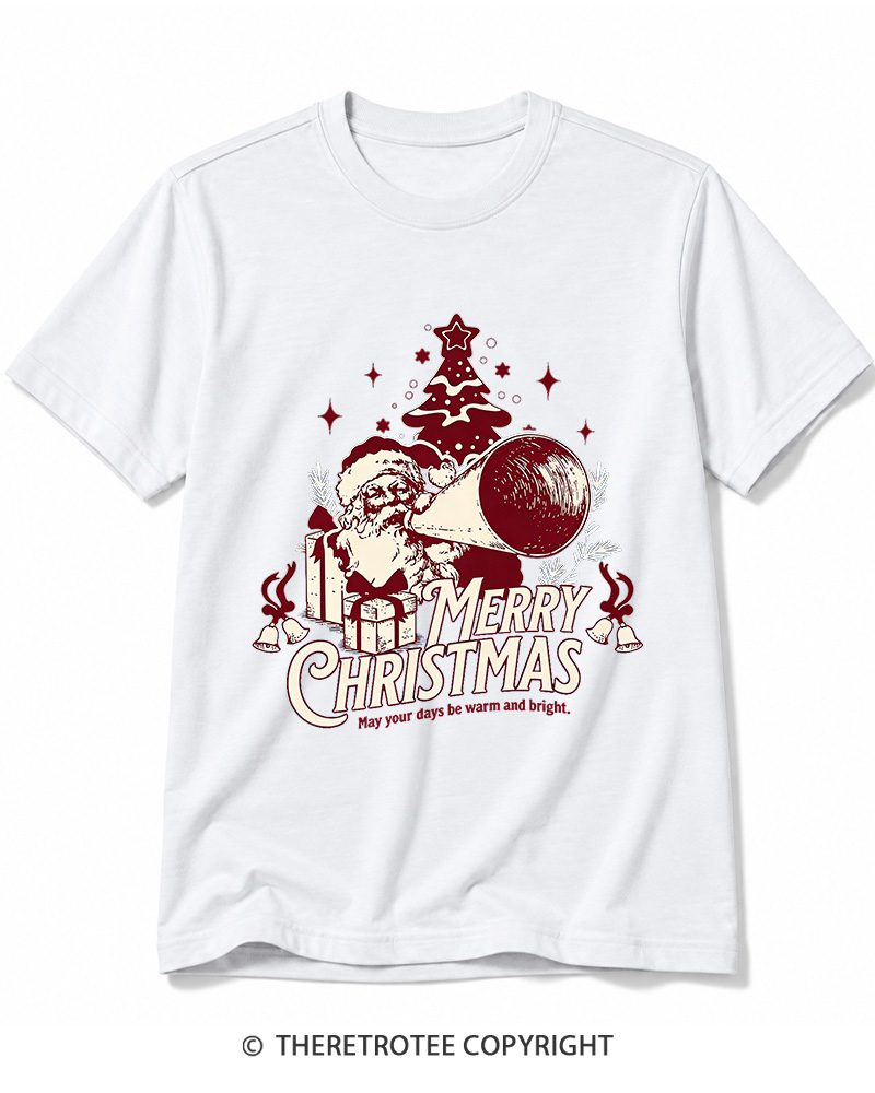 TheRetroTee Merry Christmas May Your Days Be Warm And Bright. 1950s Cotton T-Shirt