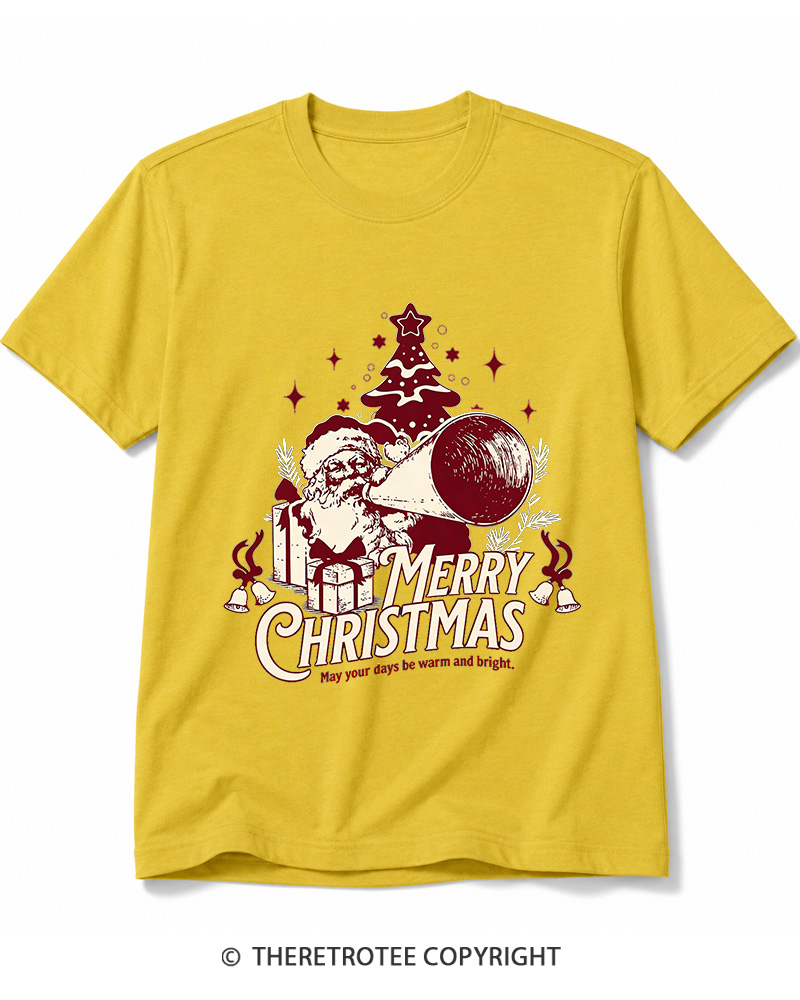 TheRetroTee Merry Christmas May Your Days Be Warm And Bright. 1950s Cotton T-Shirt