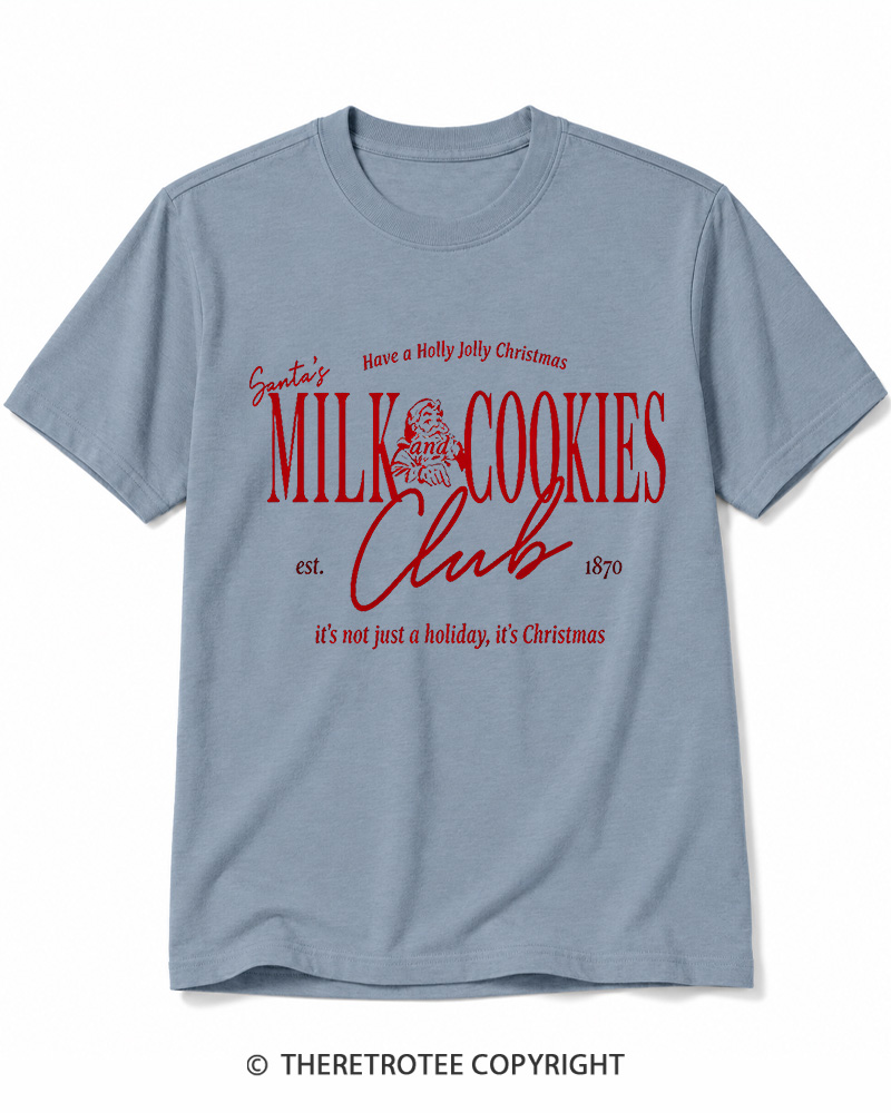 TheRetroTee Santa’s Milk and Cookies Club 1950s Cotton T-Shirt