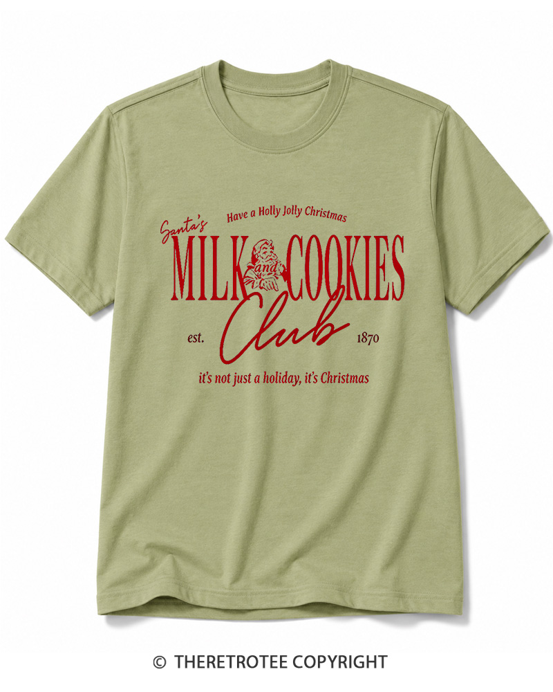 TheRetroTee Santa’s Milk and Cookies Club 1950s Cotton T-Shirt