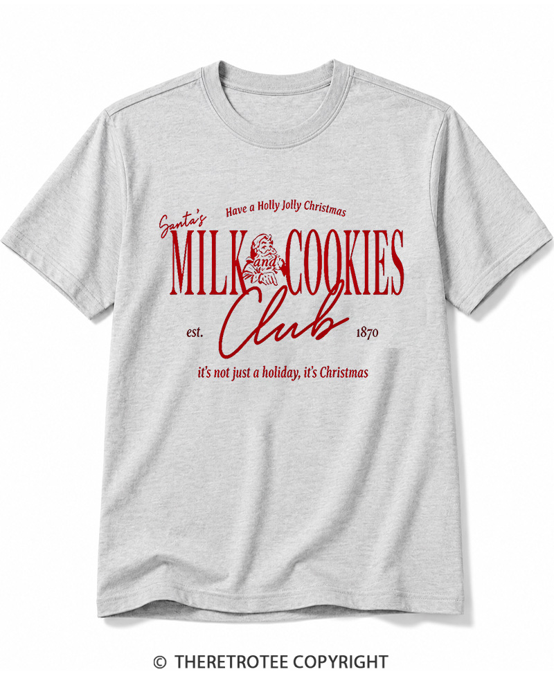 TheRetroTee Santa’s Milk and Cookies Club 1950s Cotton T-Shirt