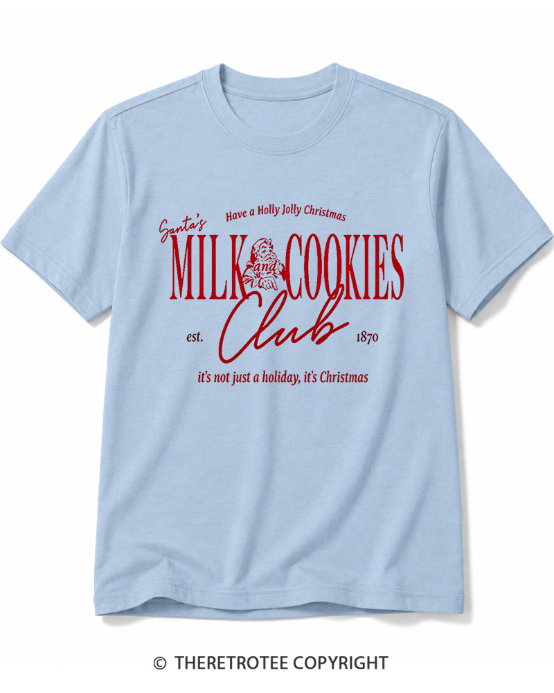 TheRetroTee Santa’s Milk and Cookies Club 1950s Cotton T-Shirt