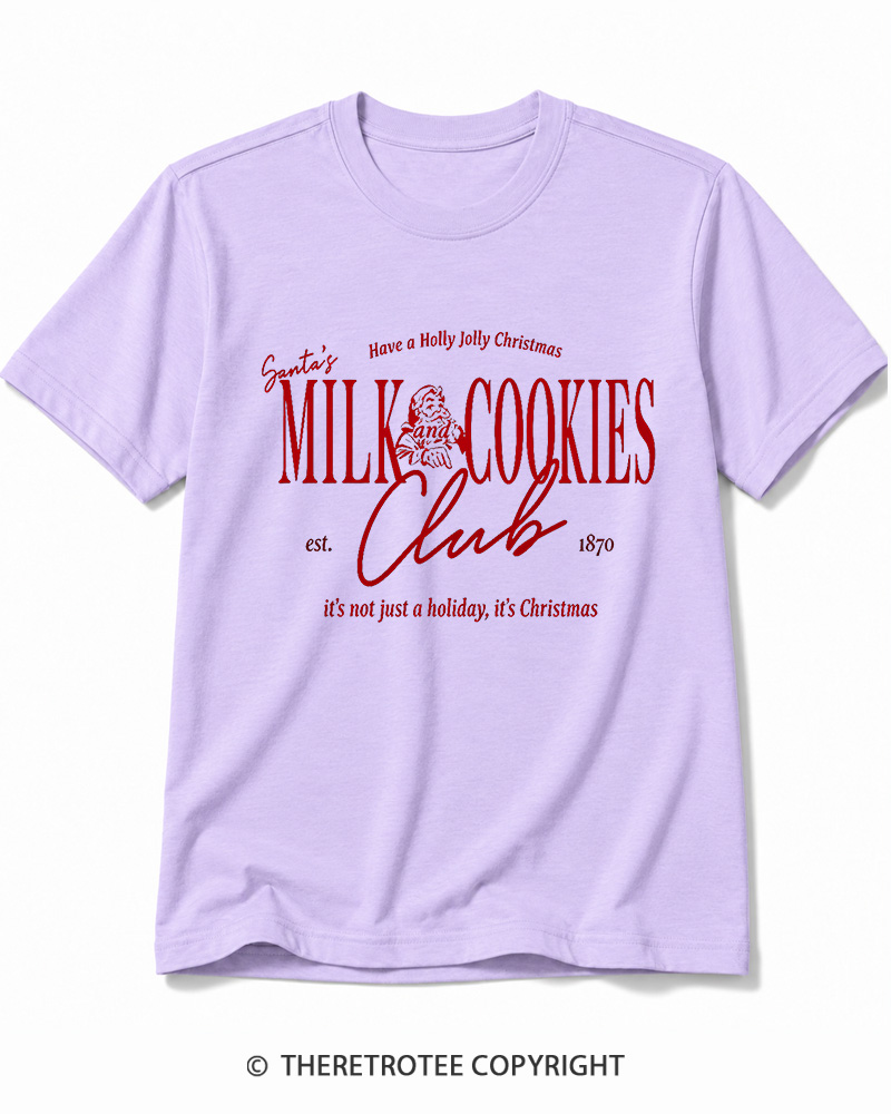 TheRetroTee Santa’s Milk and Cookies Club 1950s Cotton T-Shirt