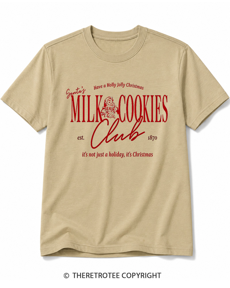 TheRetroTee Santa’s Milk and Cookies Club 1950s Cotton T-Shirt