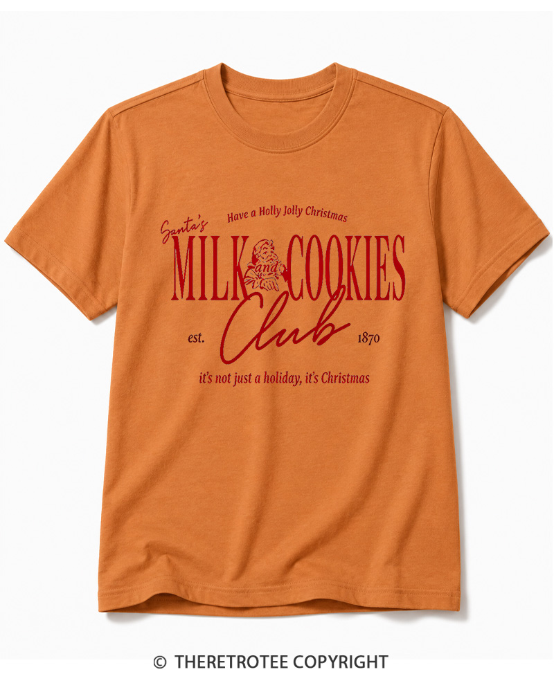 TheRetroTee Santa’s Milk and Cookies Club 1950s Cotton T-Shirt