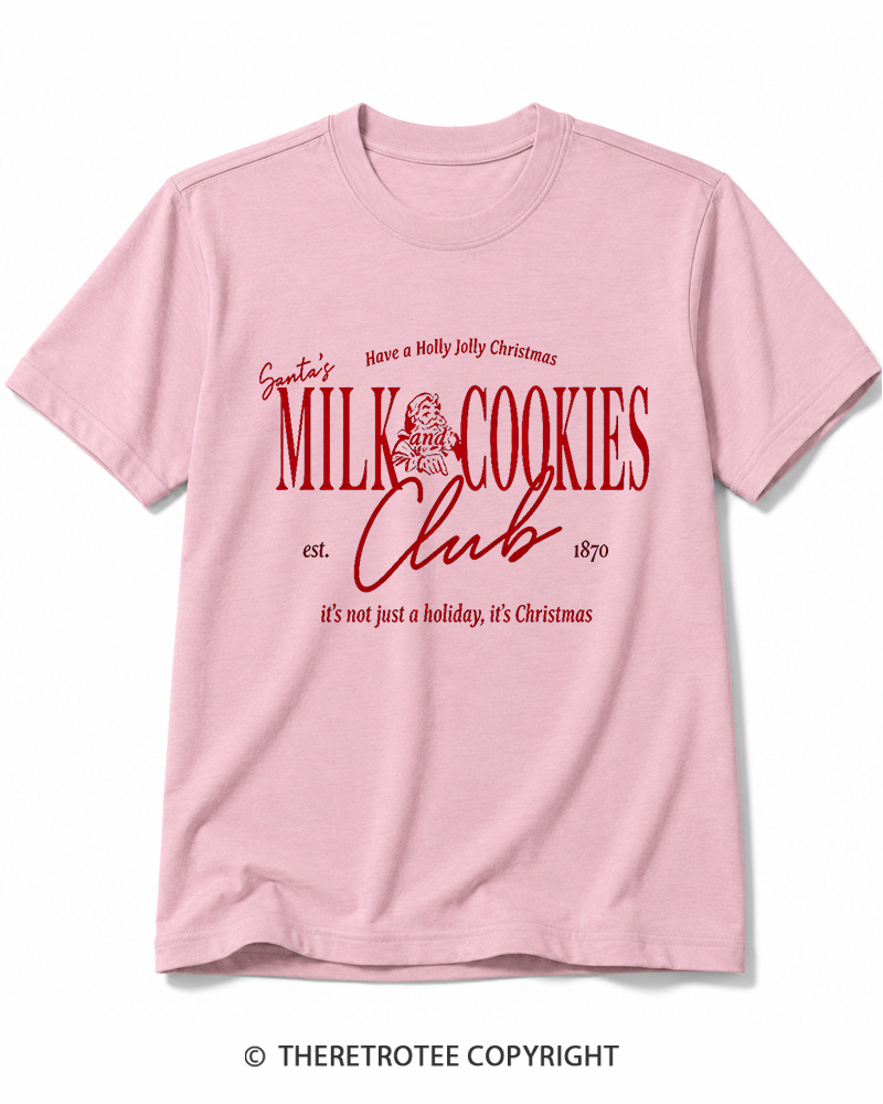 TheRetroTee Santa’s Milk and Cookies Club 1950s Cotton T-Shirt
