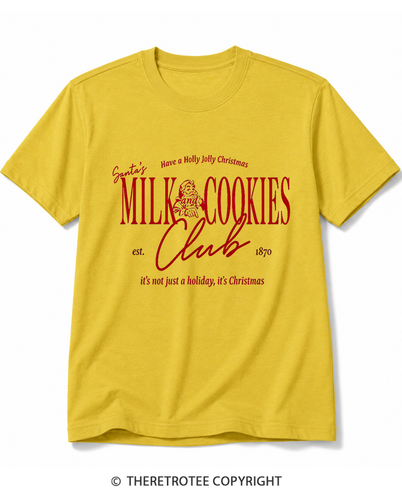 TheRetroTee Santa’s Milk and Cookies Club 1950s Cotton T-Shirt