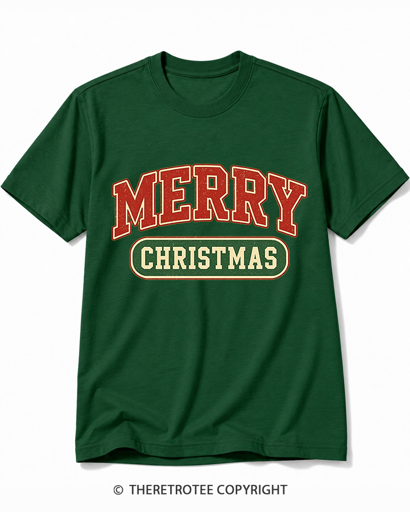 TheRetroTee Merry Christmas 1950s Cotton T-Shirt