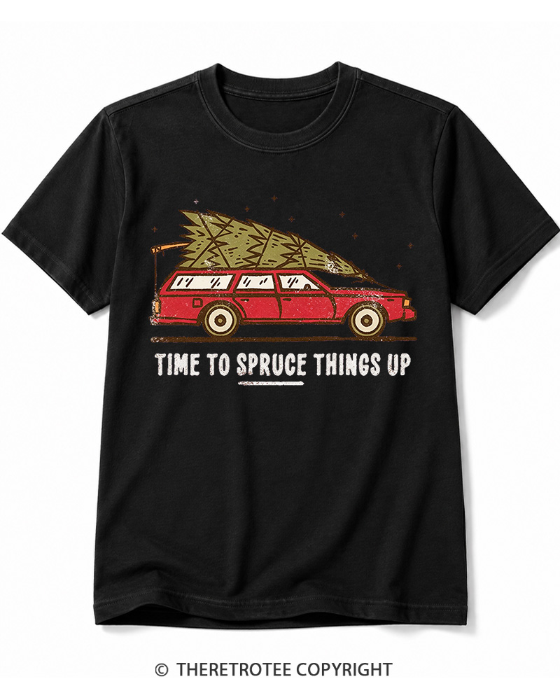 TheRetroTee Time To Spruce Things Up 1980s Cotton T-Shirt