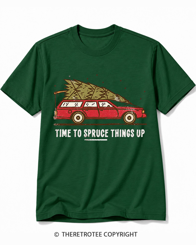 TheRetroTee Time To Spruce Things Up 1980s Cotton T-Shirt