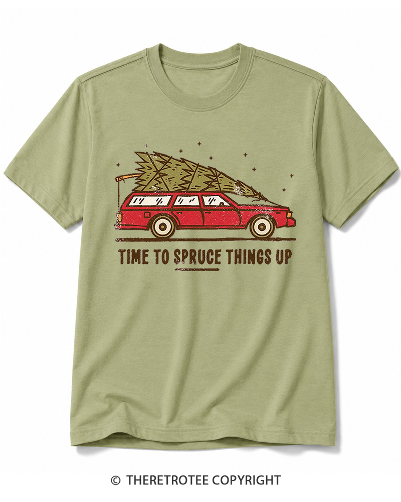 TheRetroTee Time To Spruce Things Up 1980s Cotton T-Shirt